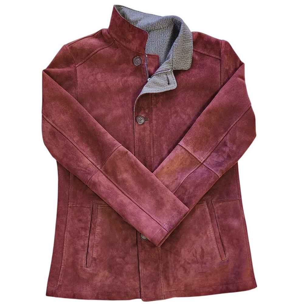 Emiliano Zapata Suede Leather Deep Burgundy Red Jacket Men Size Medium NWOT - Picture 4 of 16